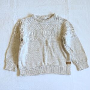 H&M l.o.g.g. 100% cotton cream cable knit crewneck sweater 2-4 YRS toddler boys
